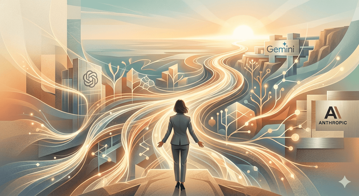 A leader looking into the future with AI